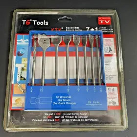 008002 Tg Tools Wsj 1/4 Inch Hex Shank Kik Spade Drill Bit Set 7 Piece 1 Combo As Seen On Tv