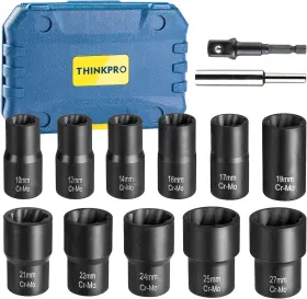 Tp0007 Thinkpro Lug Nut Removal Tool 13 Pcs Bolt Extractor 1/2 Inch Drive Set