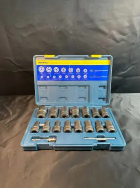 Tp1015 Thinkpro Blue Impact Bolt And Extractor Nut Remover Set 17 Pieces