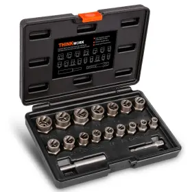 W6030 Thinkwork Bolt Extractor Set 18 Pieces Impact And Nut Remover Stripp