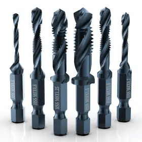 W6126 Thinkwork Juego De Brocas Y Machos Roscar Combinados 3 En 1 6 Piezas M3 A M10 New Us