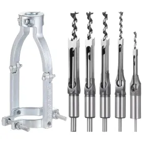Tideme 744759236470 Square Hole Drill Bit Adapter And Set Mortising Chisel