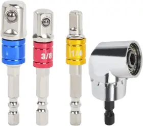 Timeset 764784944119 Timesetl 3pcs 1/4 Inch 3/8 1/2 Cr-v Hex Shank Impact Grade Socket Adapter Extensio