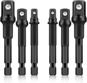 Tiosamd 679872816899 6pcs Impact Grade Socket Adapter Set 1/4 Inch 3/8 1/2 Drive Drill Adapte