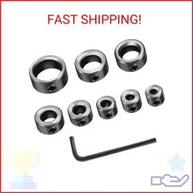 Tiosamd 679872816929 Depth Stop Drill Bit Collar Set Includes 1/8 Inch 3/16 1/4 5/16 3/8 7/