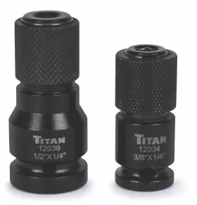 12202 Titan 2-piece Hex Drive Quick Change Adapter Set Includes 3/8-inch To 1/4-i
