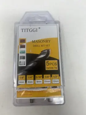 X002iy2nj3 Titggi 5 Piece Masonry Drill Bit Set 1/4 Inch - 1/2 Carbide Tips