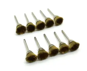 71078 Tmax 10 Pc Brass Bristle 1/2 Inch Cup Wire Brush Wheel With 1/8 Shank For Dre