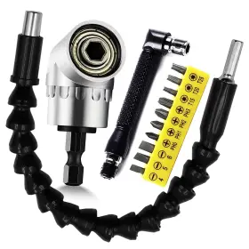 Tomato Palace 788285254515 Flexible Drill Bit Extension Holder Right Angle Adapter And 10pcs Mini Screwdriver