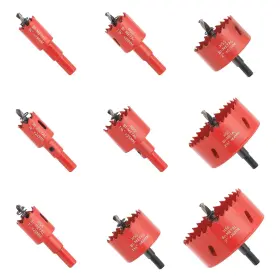 Tool Inc 313028060049 Bi-metal Hole Saw Kit - 9 Pcs General Purpose Drill Bits Sizes 3/4 Inch To