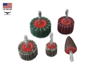 75135 Tool Shop 5 Piece Flap Wheel And Cone Sanding Set Drill Drive 1/4 Inch Hex Shank