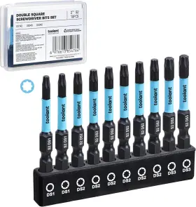 10pcs-premium Toolant 313047145109 8 Point Star Bit Double Square Set S2 Alloy Steel With