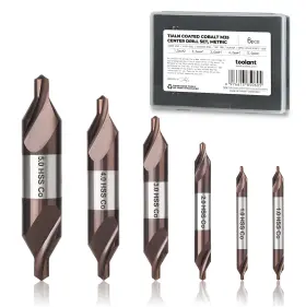 Toolant 445057657655 Center Drill Bit Set Tialn Coated Cobalt M35 Hss Centering Fo