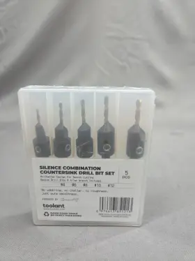 Toolant 976613851213 Silence Combination Countersink Drill Bits Set Adjustable #4 #6 #8 #10 #