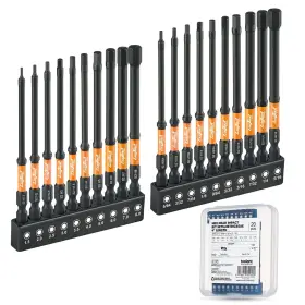 Toolant 976613851602 Impact Hex Head Allen Wrench Drill Bit Set 20pcs Metric&sae 1/4 Inch Hex-
