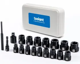 Toolant 976613853996 19pcs Impact Bolt Extractor Kit And Nut Remover Socket Tool Stripped