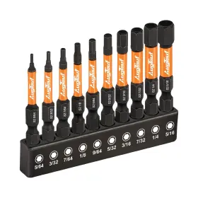 Ta01001003 Toolant 10pcs Sae 1/4ft Hex-shank S2 Steel Hex Bits Set Cnc Machined Tips With