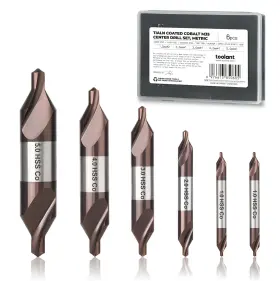 Ta01070001 Toolant Center Drill Bit Set Tialn Coated Cobalt M35 Hss Centering Fo