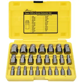 Topec 438083849058 25pcs Screw Extractor Set Hex Head Multi-spline Easy Out Bolt Se