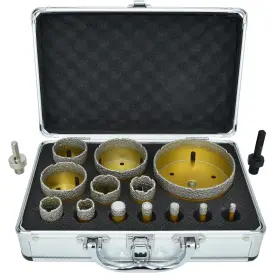 Torxero 060879731059 Diamond Hole Saw Kit - 15pcs Tile And Drill Bits 5/8-11 Thread Por