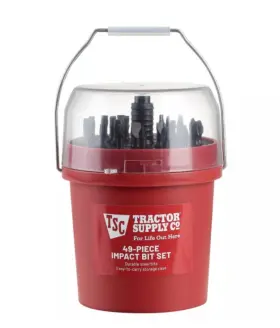 Tractor Supply 749394399542 49-piece Impact Bit Set In Storage Bucket Durable Steel