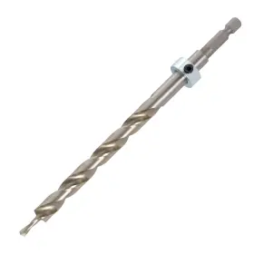 Trend 027654536247 Hss Pocket Hole Jig Drill Bit With Quick Release Hex Shank And Depth Setting Colla