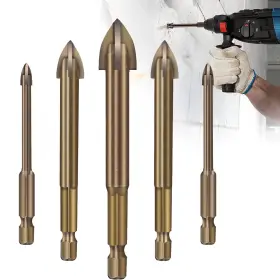 20221221-02 Trusogie Efficient Universal Drilling Tool 5pcs Cross Alloy Drill Bit High-grade All