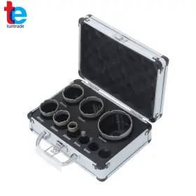Tr77432 Turitrade 9 Pcs Diamond Drilling Bit Set For Ceramic Granite Tile Hole Saw M14 Thread