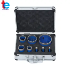 Tr77434 Turitrade 8 Pcs 6-68mm Diamond Core Drill Bit For Porcelain Tile Marble Beveling