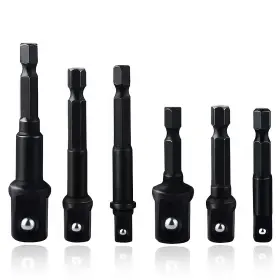 Pcs-1 Uayeatye 788285254737 Impact Socket Adapter Set For Driver 6 Pcs-1/4 Inch 3/8 1/2 Hex Shank Ma