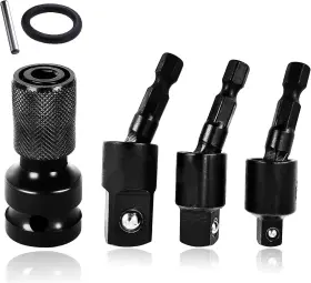 Uyt102506 Uayeatye Impact Driver Bit Holder Set 4pcs Socket Adapter Quick Release 1/2 Inch Square Driv