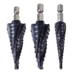 Uimoso 197988887041 Step Drill Bit Set 1/8 - 7/8 Inch 3 Pcs High-speed Steel Versatile Drilling