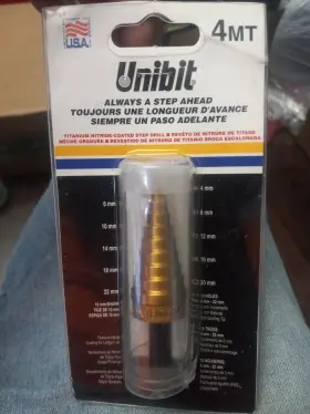 Unibit 038548161044 #4mt Step Drill Bit 4mm-22mm Speed Point Titanium Usa New
