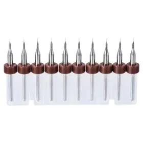 Uxcell 041814500973 10pcs 0.1mm Carbide Cnc Engraving Circuit Board Micro Pcb Drill Bits