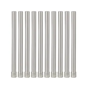 Uxcell 605322366324 10pcs 5/32 Inch Diamond Particles Coating Tip Hole Saw Drill Bit For Glass