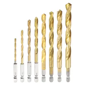 Uxcell 632702013745 8pcs Twist Drill Bit 3-10mm Dia 78-/131mm 1/4 Inch Hex Shank High-speed Steel Bits