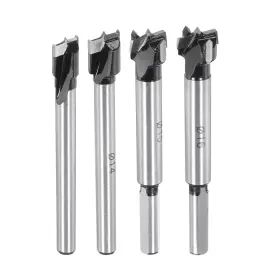 Uxcell 634149138920 4pcs Forstner Drill Bit Set 15/32 Inch 9/16 19/32 5/8 K30/c1 Carbide Wood Opener