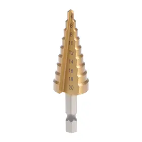 Uxcell 714998906106 Titanium Step Drill Bit 4mm-20mm 9 Size 2 Flutes Hex Shank Metal Wood Hss