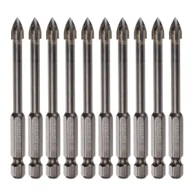 Uxcell 718844899406 10pcs Titanium Masonry Drill Bit 6mm Triangle W Hex Shank