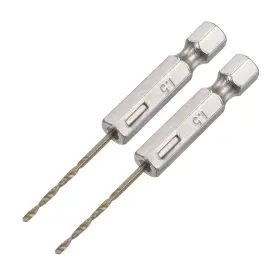 Uxcell 724708827584 2pcs 1.5mm High Speed Steel Twist Drill Bit With Hex Shank 60mm Length