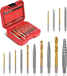 Uewtedb10 Uyecove 14 Pieces Screw Extractor Set Left Hand Drill Bits For Removing Stripped Sc