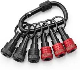 Valkynos 313102954981 Enhanced Non-slip Bit Holder 6pcs 1/4 Drill Key Chain I