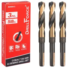 Valyriantool 941586104246 3pcs 5/8 Inch X 6 Fractional Cobalt Silver And Deming Drill Bits Hssco Hig