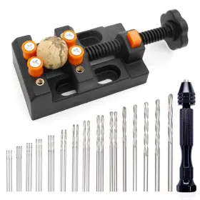 Vankcp 667016402466 32 Pcs Pin Vise Set Universal Multiple Size Vice With A Mini Carving Clam