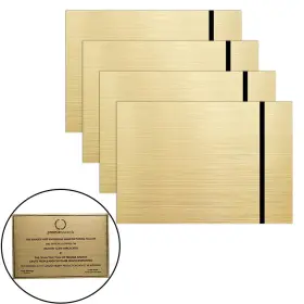 Nae-09 Vanttokeey 4 Pack Laser Engraving Double Color 12 Inch X 8 Brushed Gold/black