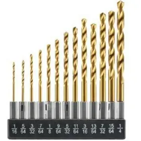 45243 Vct 13 Pcs Titanium Coated Hex Shank Drill Bit Set 1/16-1/4in 1/4 Inch Quick-change