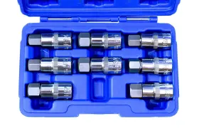 Vector Tools 643845644901 1/2inch Drive Jumbo Hex Bit Socket Set S2 Steel 8piece Sae And Metric