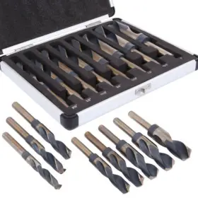78547 Vector Tools 1/2 Inch Shank Silver And Deming Drill Bit High Speed Steel 8-piece Set 9/16