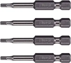 150h0464a-4 Vega Industries 1/16 Inch Hex Power Bits. Professional Grade Shank 2 Pow