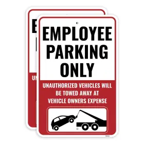 Eps-1 Venicor 2pc Employee Parking Sign 18 X 12 Inches Inch X12